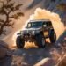 Trucks and Off-Road - A lifted off-road truck climbing a rocky mountain trail at golden hour, dirt flying, dramatic lighting, cinematic realism