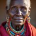 Cultural Portraits - A vibrant close-up of a Maasai elder from Kenya