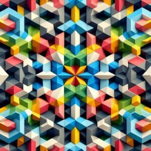 High-contrast tessellation of triangles and hexagons in modern art style