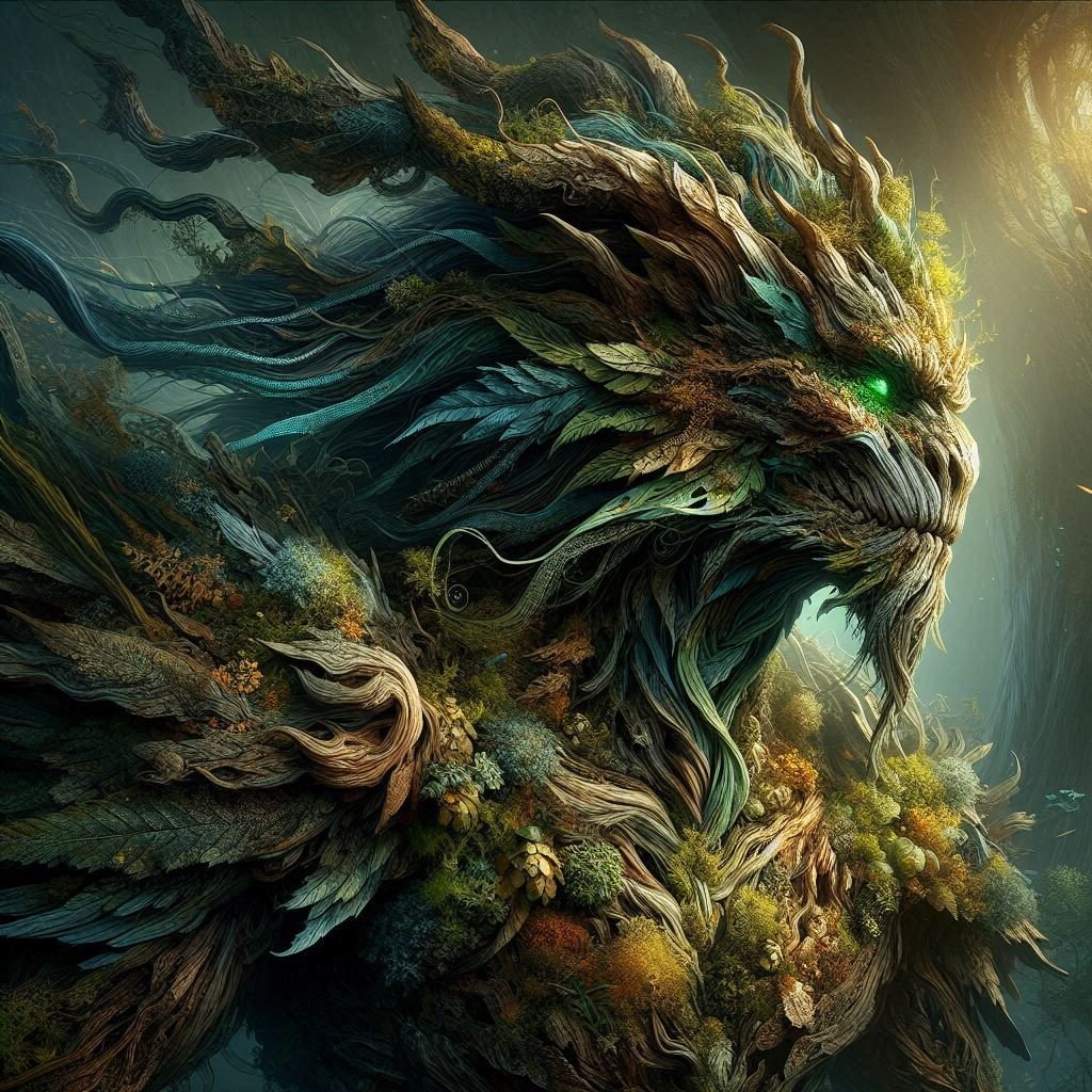 Fantasy digital artwork using texture in digital art to enhance skin, fur, and environment