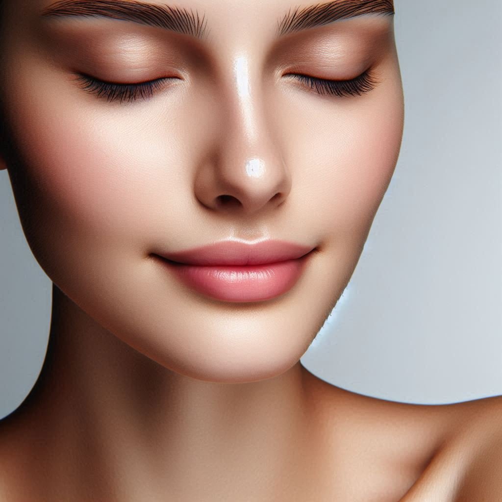 Calm portrait of a person with a peaceful expression and relaxed posture