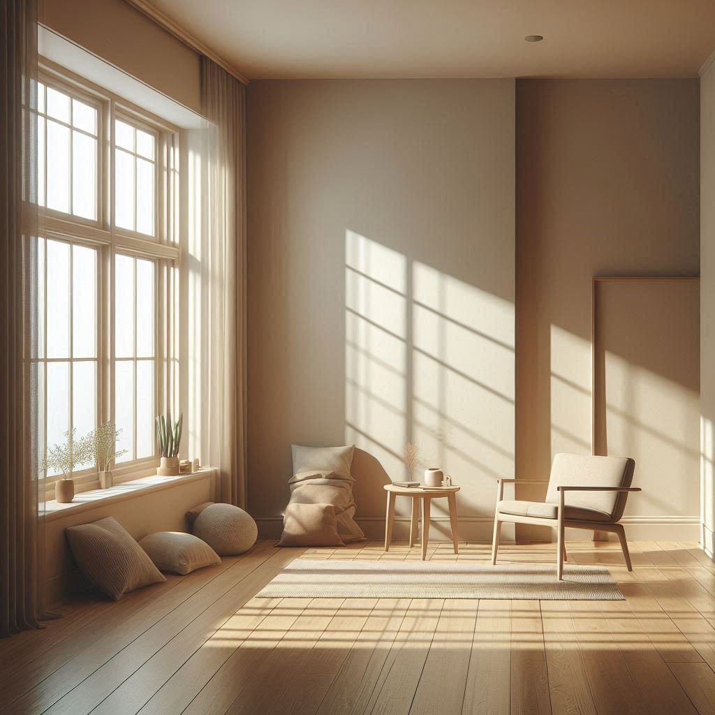 Soft daylight entering a quiet room through a window